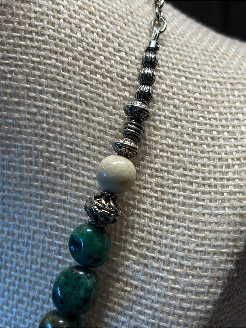 Mykonos Dragon Necklace with African Turquoise Agate - Picture 4 of 9
